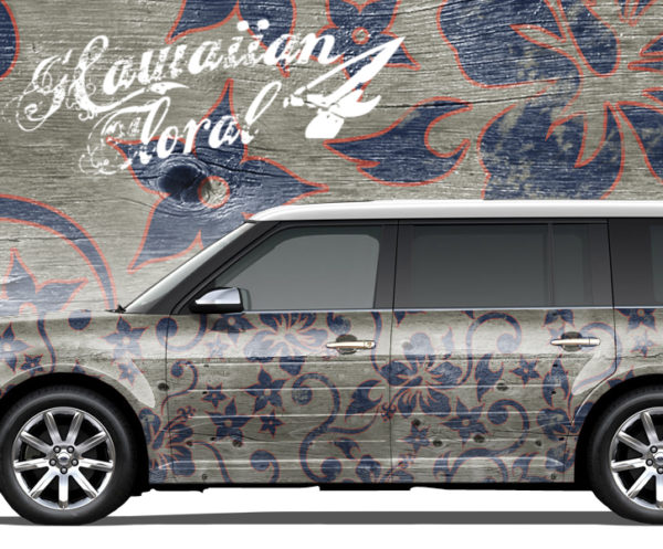 Hawaiian Floral 4 Vehicle Wrap Design — Large Scale Artwork for Wide Format Printing | Categories: PIK6 Everyday, Textures & Fills, Wood Textures, Nature