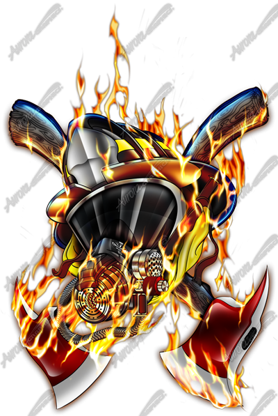 Firefighter Mask 1 Vehicle Wrap Design — Large Scale Artwork for Wide Format Printing | Categories: PIK6 Everyday, Commercial