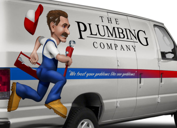 Plumberman Running Fast Vehicle Wrap Design — Large Scale Artwork for Wide Format Printing | Categories: PIK6 Everyday, Commercial, Industry