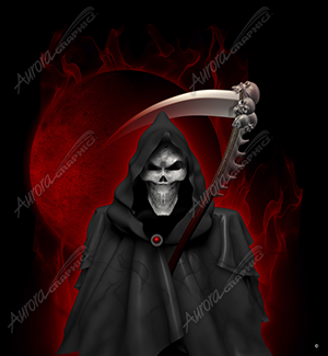 Grim Reaper With Background 4 Vehicle Wrap Design — Large Scale Artwork for Wide Format Printing | Categories: PIK6 Everyday, Skulls