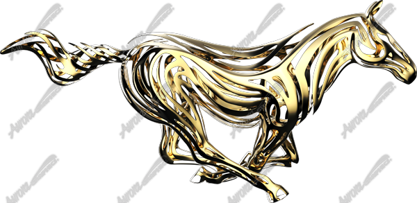 Gold Tribal Mustang Vehicle Wrap Design — Large Scale Artwork for Wide Format Printing | Categories: PIK6 Everyday, Nature