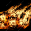 Burning Rims and Tires Vehicle Wrap Design — Large Scale Artwork for Wide Format Printing | Categories: PIK6 Everyday, Flames