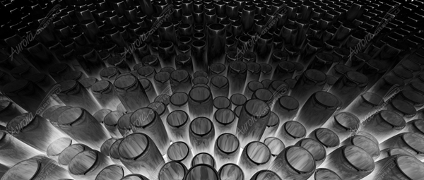 Reaction is a visually intense abstract image that combines depth, motion, and energy into a powerful design element. With a pattern of cylindrical forms radiating outward from a central point, Reaction creates the impression of an expanding force or eruption. This geometric composition gives the image a strong sense of three-dimensionality, making Reaction ideal for projects that need bold, modern visuals with impact. High Resolution Design Graphics Image.