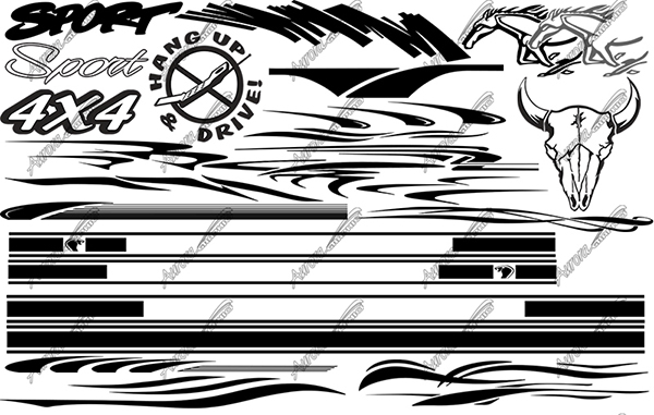 Millennium Vector Pack 16 Perfect Vector Cut Files Easily Customizable With Print Effects Vinyl Cut Graphics Cut Vinyl Graphics Abstract Racing Race Car Ford Mustang Stang Horses Sport 4X4 Buck Skull Deer Skull Hang Up & Drive Paint Mask Sports Logo Design Elements CutContour Graphics Cut Contour