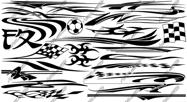Millennium Vector Pack 22 Perfect Vector Cut Files Easily Customizable With Print Effects Vinyl Cut Graphics Cut Vinyl Graphics Abstract Racing Race Car Soccer Checkered Flag Paint Mask Design Elements CutContour Graphics Cut Contour