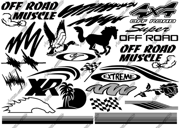 Millennium Vector Pack 8 Perfect Vector Cut Files Easily Customizable With Print Effects Vinyl Cut Graphics Cut Vinyl Graphics Abstract Racing Race Car Super Off Road Muscle Sport 4X4 Checkered Flag Duck Rose Horse Paint Mask Sports Logo Design Elements CutContour Graphics Cut Contour
