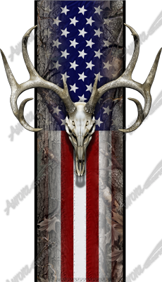 American Buck Bed Band Bushwolf Camo Camouflage Patriotic American Flag Deer Skull cutcontour graphics