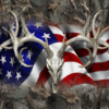 American Buck Compact Size Tailgate Graphic wrap Bushwolf Camo Camouflage Patriotic American Flag Deer Skulls cutcontour graphics
