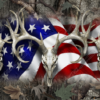 American Buck Full Size Tailgate Graphic wrap Bushwolf Camo Camouflage Patriotic American Flag Deer Skulls cutcontour graphics