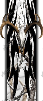 Tribal Buck Skull Bed Band Aurora Graphics makes the largest and highest resolution camouflage, camo patterns on the planet under the Bushwolf obliteration trademark. In direct competition with and Superior to companies like Kryptek, Realtree, Mossyoak, real, tree, mossy, oak. We offer many different designs such as lifestyle patterns, tactical patterns, hunting patterns, field patterns. Great for hunting any type of game such as pheasant, deer, turkey, quail, buck, Whitetail, elk, Caribou, moose, Pronghorn sheep, antelope. Forest, shooting, forest bed band. Partial wrap. CutContour Graphics Cut Contour Design Cut File Print/Cut Print Cut