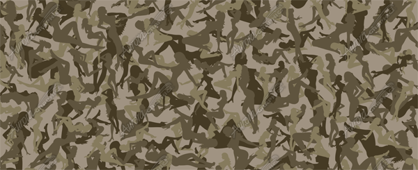Desert Trucker Camo Trucker Camo Desert is a standard traditional Camouflage Camo pattern with Trucker Chicks Stripper Naked Women Woman Silhouette Bushwolf