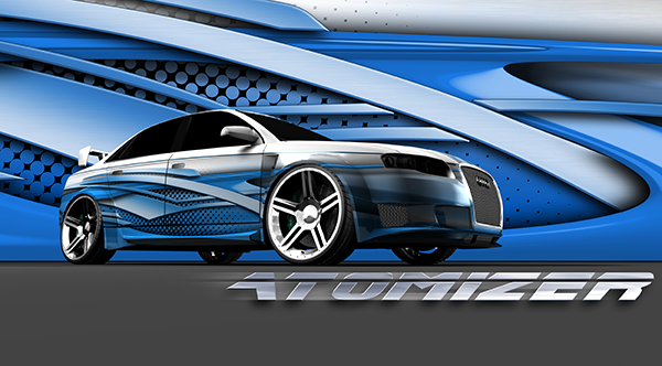 Atomizer Poster - FREE Vehicle Wrap Design — Large Scale Artwork for Wide Format Printing | Categories: Posters
