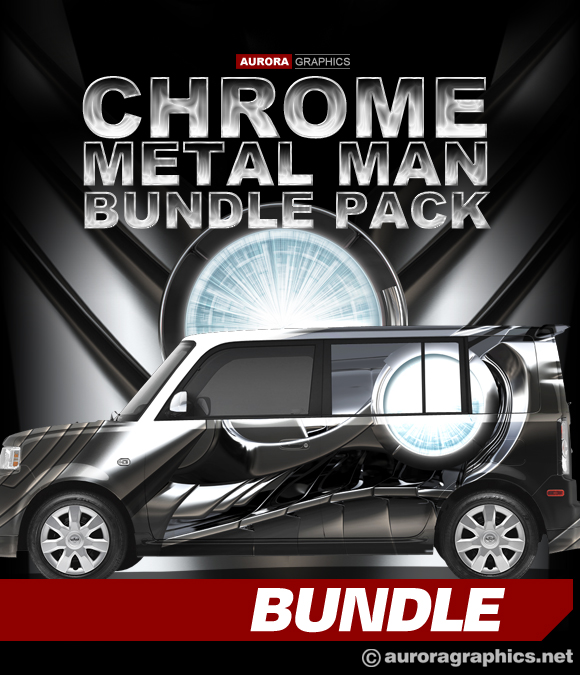 Metalman Pack includes everything you need for a futuristic armored HD wrap. You get the huge side file (222" x 83"), the hood file with CutContour (56" x 122") and the metal heart with CutContour (70" x 70")!
