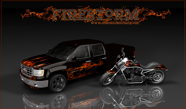 The largest hand painted and photographic flames on the market! Suited perfect for wide format printing and vehicle wraps, you won't be disappointed in the print quality of these fire images!