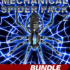 Mechanical Spider Pack 2 includes 4 different spider images in varying positions ranging in scale from the largest being 109" x 72" @ 72 dpi, to the smallest being 70" x 77" @ 72 dpi. Also included is the electric web background