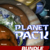 Planet Pack includes all 9 planets in the solar system, plus the moon (each image size is approx. 75" x 75" @ 72 dpi). As well as the Solar Sky Background (image size: 220" x 90"). These high res transparent .tiff images of each planet including: Mercury, Venus, Earth, Mars, Jupiter, Saturn, Neptune, Uranus, Pluto, and the moon can be dropped into any scene with incredible results!