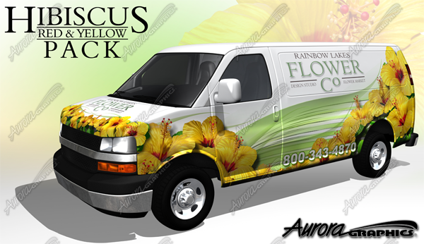 Hibiscus and Jet Stream Poster - FREE Vehicle Wrap Design — Large Scale Artwork for Wide Format Printing | Categories: Posters