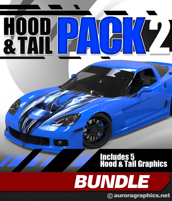 Hood & Tail Pack 2 includes everything you need to output these 5 stunning graphics in-house, including all color variations. This pack contains a total of 36 graphic files designed for excellent large scale print quality!