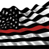 Waving American Flag Black Red Stripe