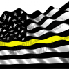 Waving American Flag Black Yellow Stripe