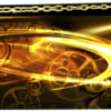Golden Partial is an eye-catching and luxurious abstract design that radiates elegance and boldness. Glowing golden light shines from behind smooth, sweeping beams of gold, creating a sense of depth and movement. Intricate filigree details weave gracefully throughout the composition, At the center, finely detailed gears symbolize precision and strength, blending mechanical elements with artistic flair. Encircling the design, a gleaming gold link chain frames the entire piece, reinforcing its high-end, flashy aesthetic. High Resolution Design Graphics Image.