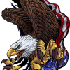 American Flag Eagle design is a bold, patriotic image that captures strength, freedom, and power, making it perfect for large vehicle wraps. At the heart of the composition is a fierce American eagle, its piercing gaze full of determination and pride. American Bald Eagle Flapping Waving Patriotic CutContour Graphics Cut Contour Image